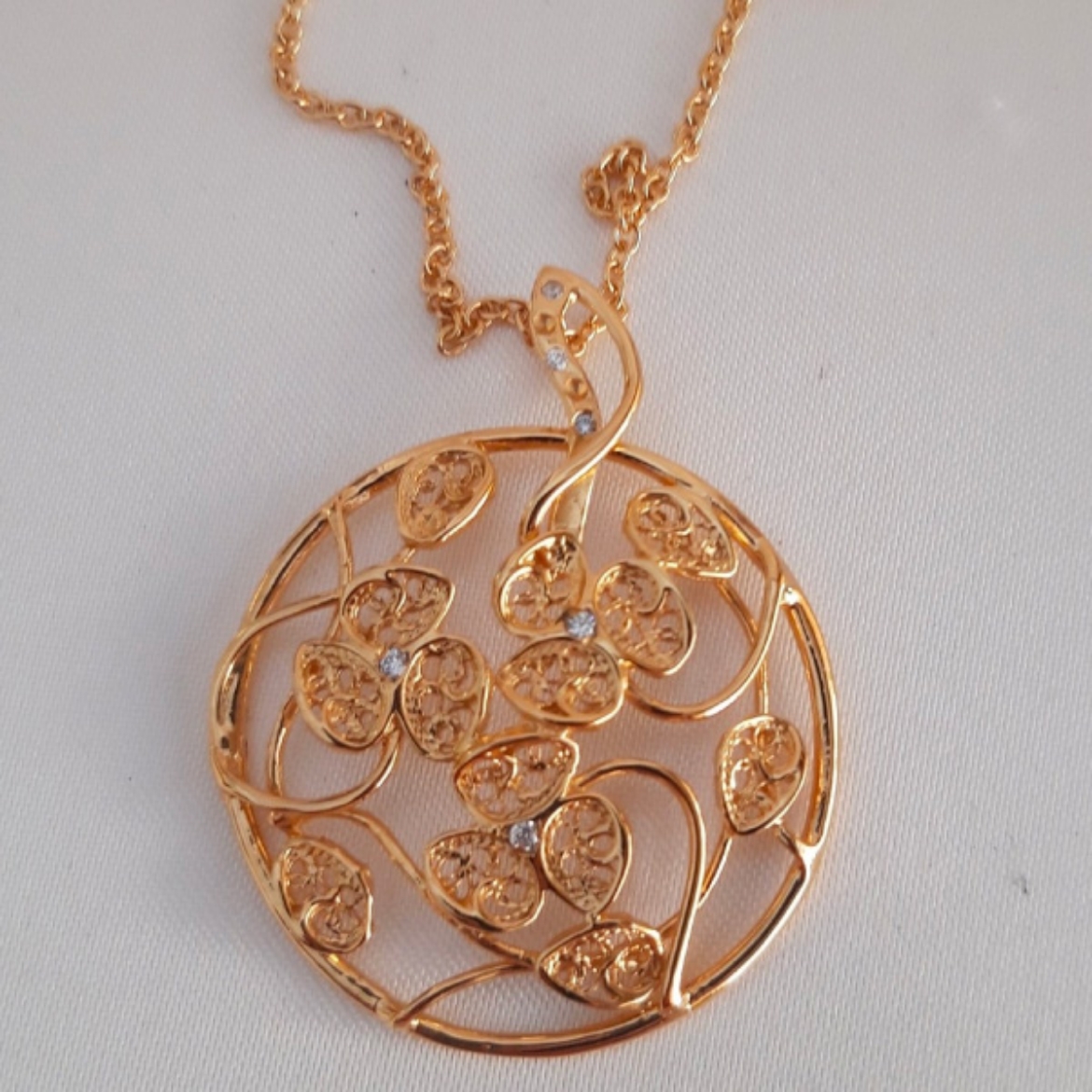 Picture of Portuguese Filigree Silver/Silver Gold Necklace