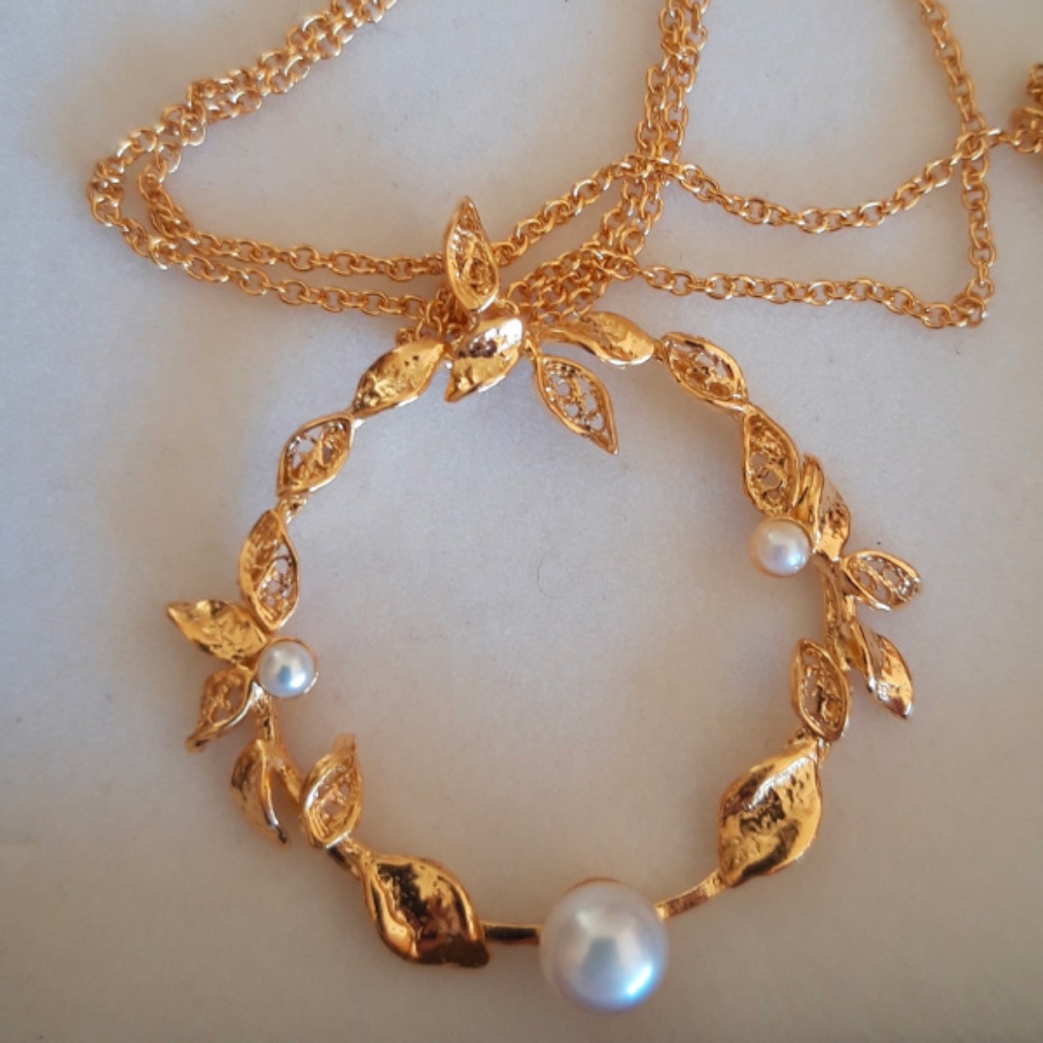 Picture of Portuguese Filigree Silver/Silver Gold Necklace