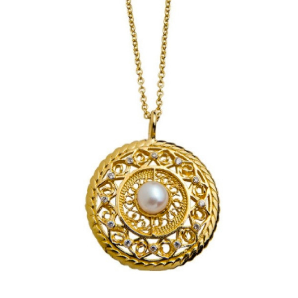Picture of Portuguese Filigree Silver/Silver Gold Necklace