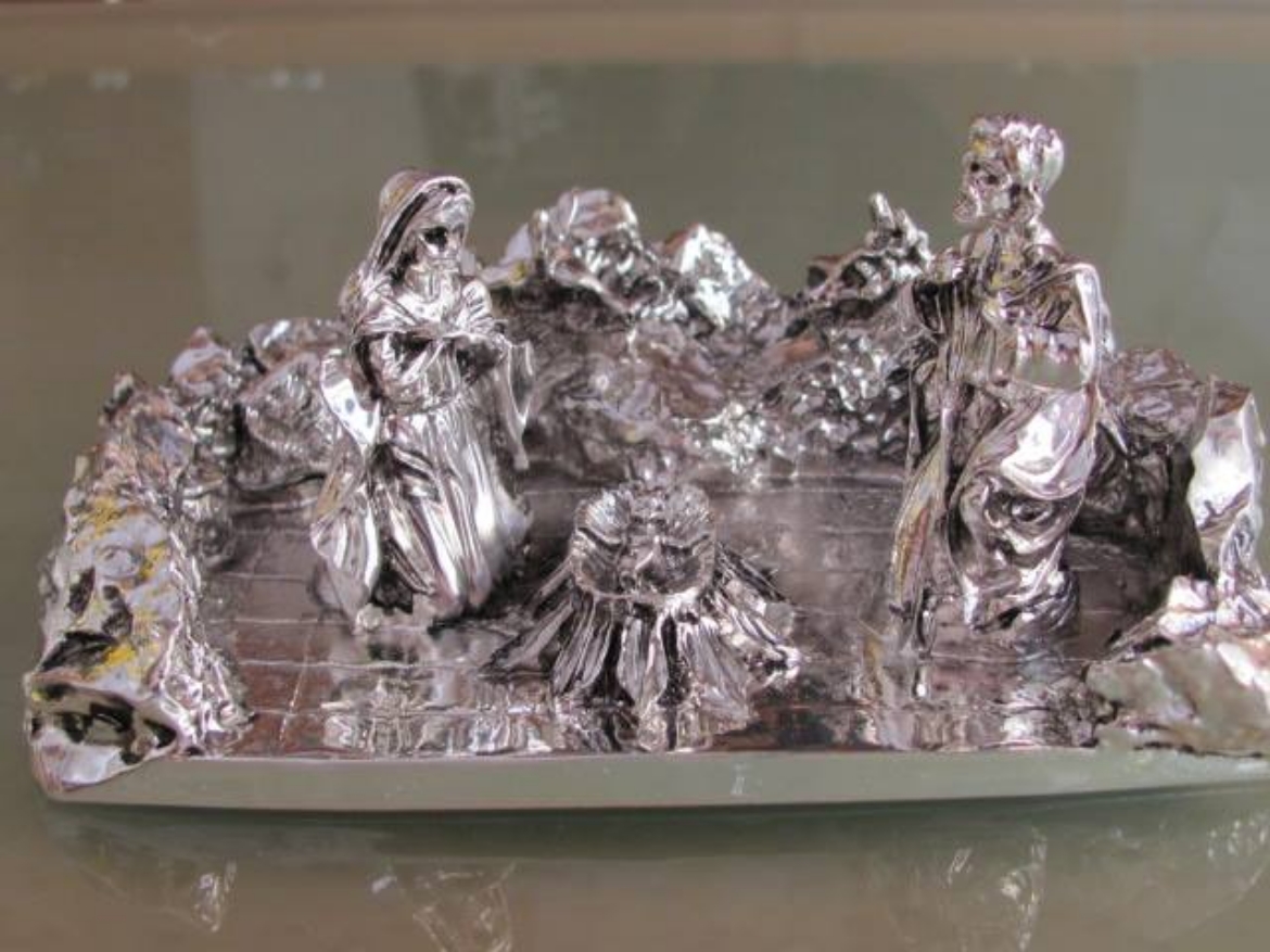 Picture of Nativity Scene in Silver 