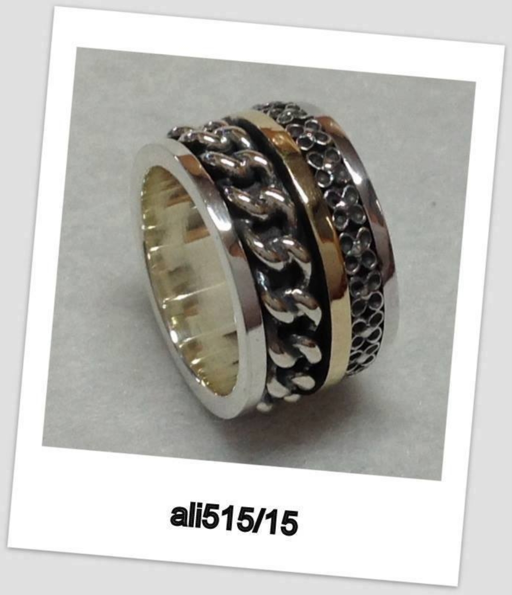 Picture of 9K Gold Ring with Silver Lady