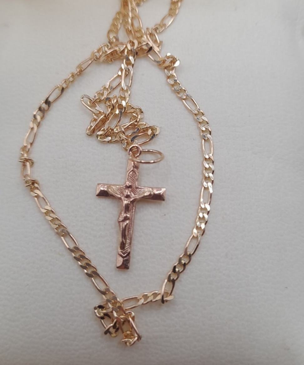 Imagem de Fio em Ouro 9k com 45cm e 3g + crucifixo