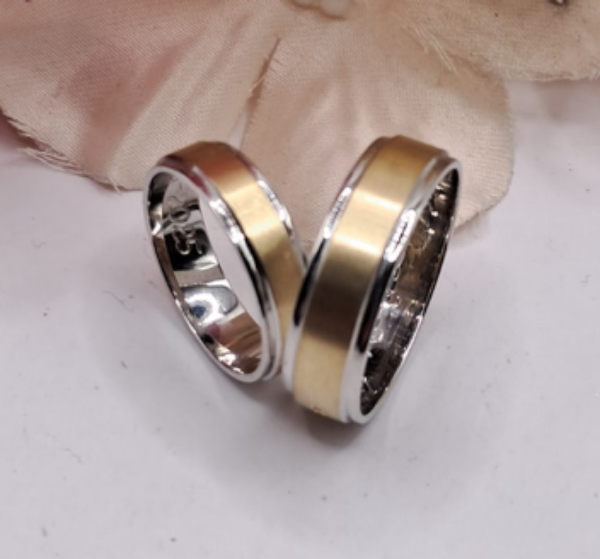 Imagem de Aliança em Ouro Bicolor Tasha com 6mm 