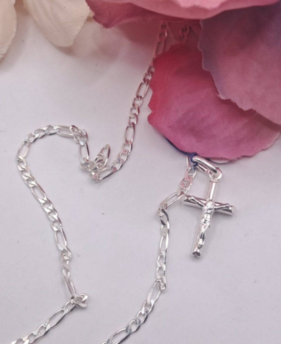 Imagem de Fio em Prata com 45cm + crucifixo 