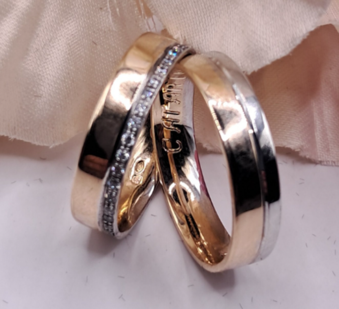 Imagem de Aliança em Ouro Bicolor ParPerfeito com 4,5mm