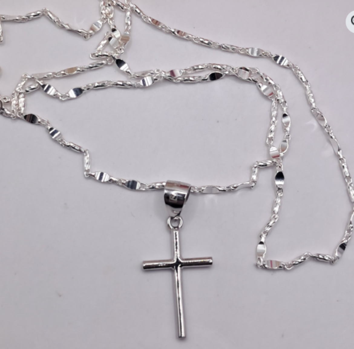 Imagem de Fio em Prata com 45cm + crucifixo