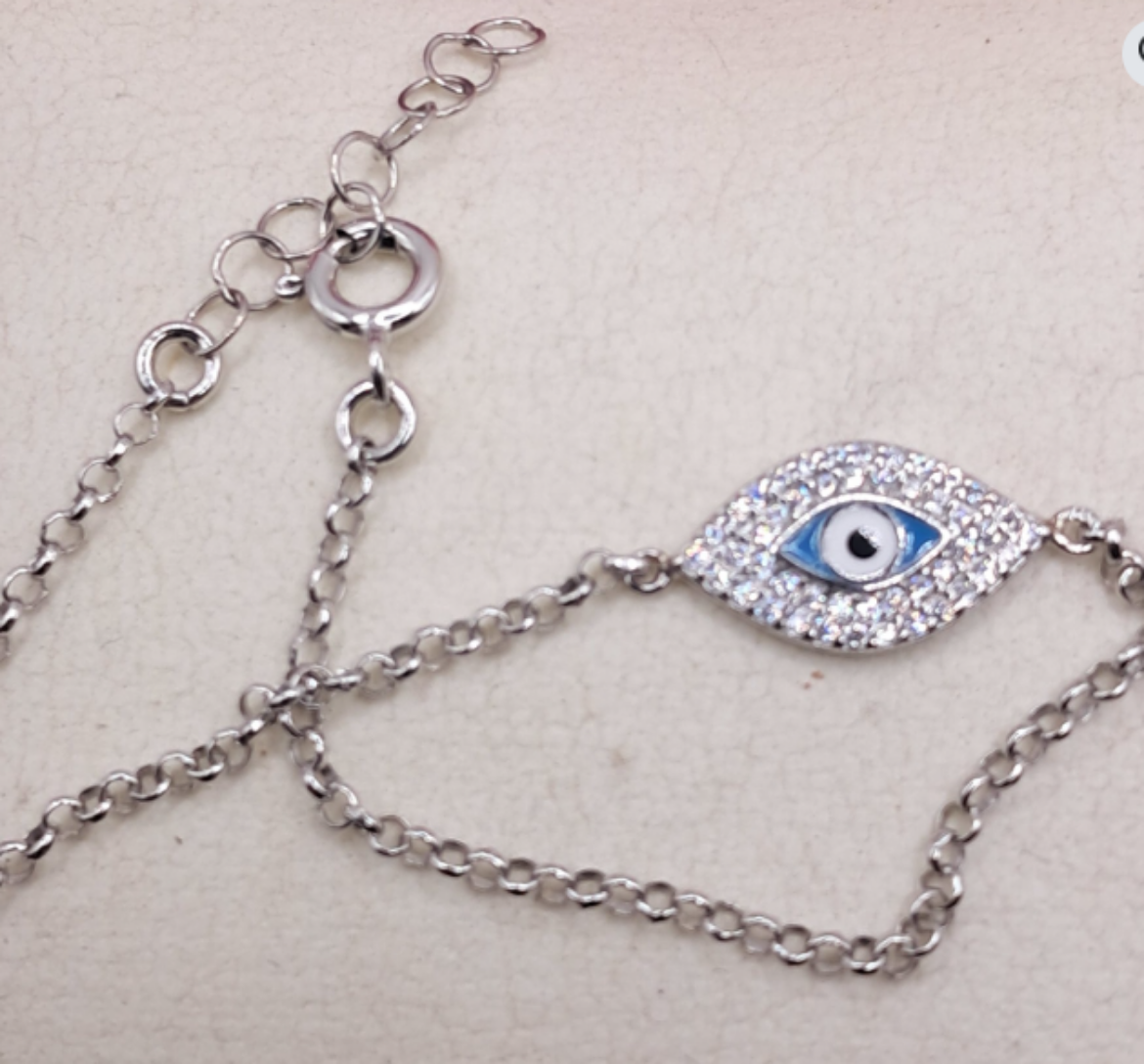 Imagem de Pulseira em Prata com Olho Turco e zircónias 