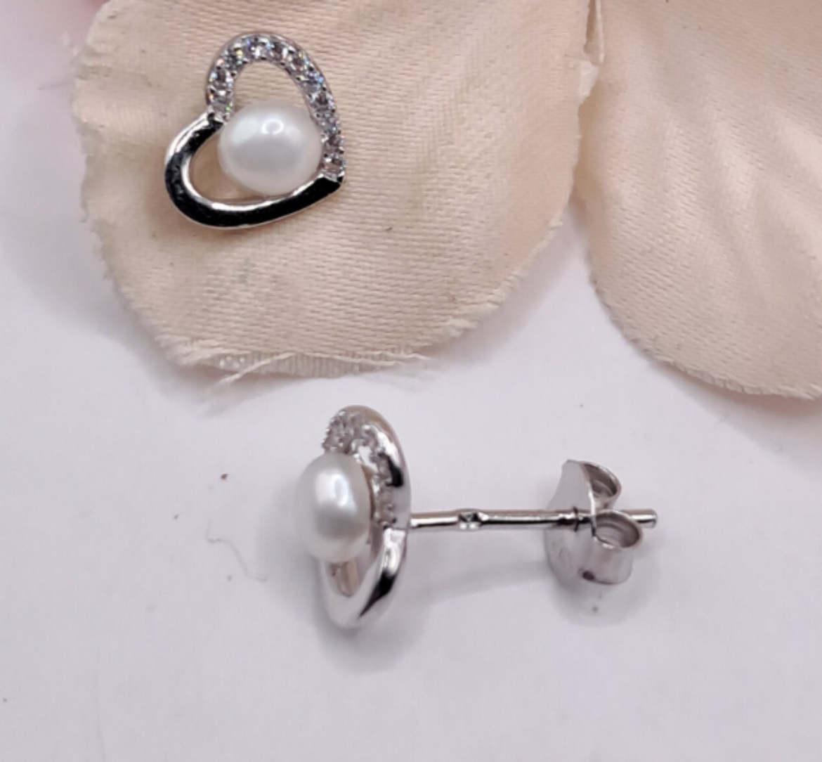 Imagem de Brincos em Prata com Zircónias e Pérola 