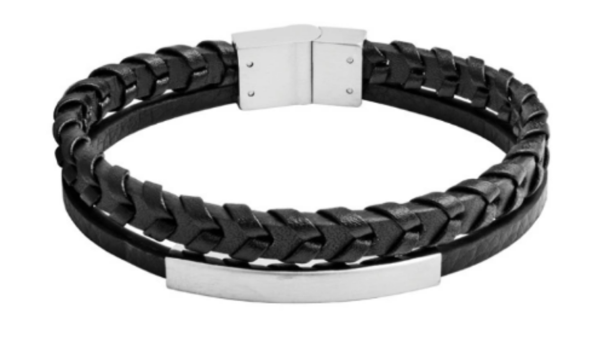 Imagem de Pulseira em Aço 316L e Pele