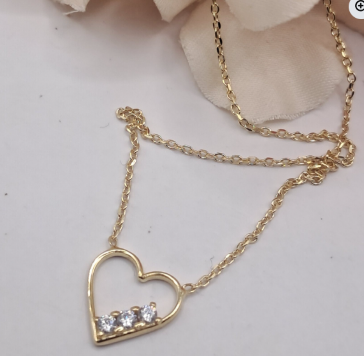 Imagem de Colar em Prata Dourada com Zirconias 