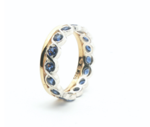 Imagem de Anel em Prata Bicolor 