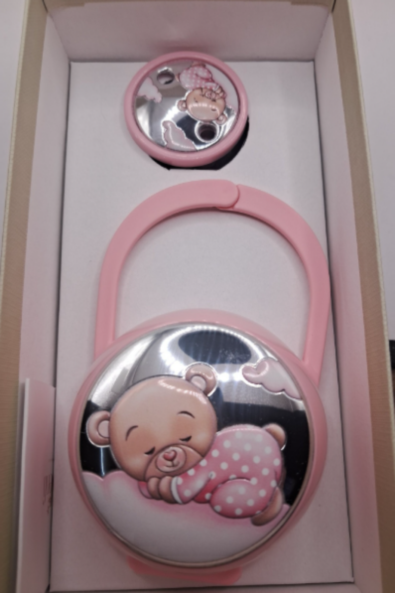 Imagem de Porta Chucha e Mola Chucha com Prata