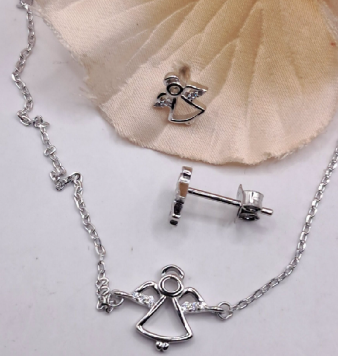 Imagem de Conjunto em Prata com Zirconias Pulseira + Brincos 